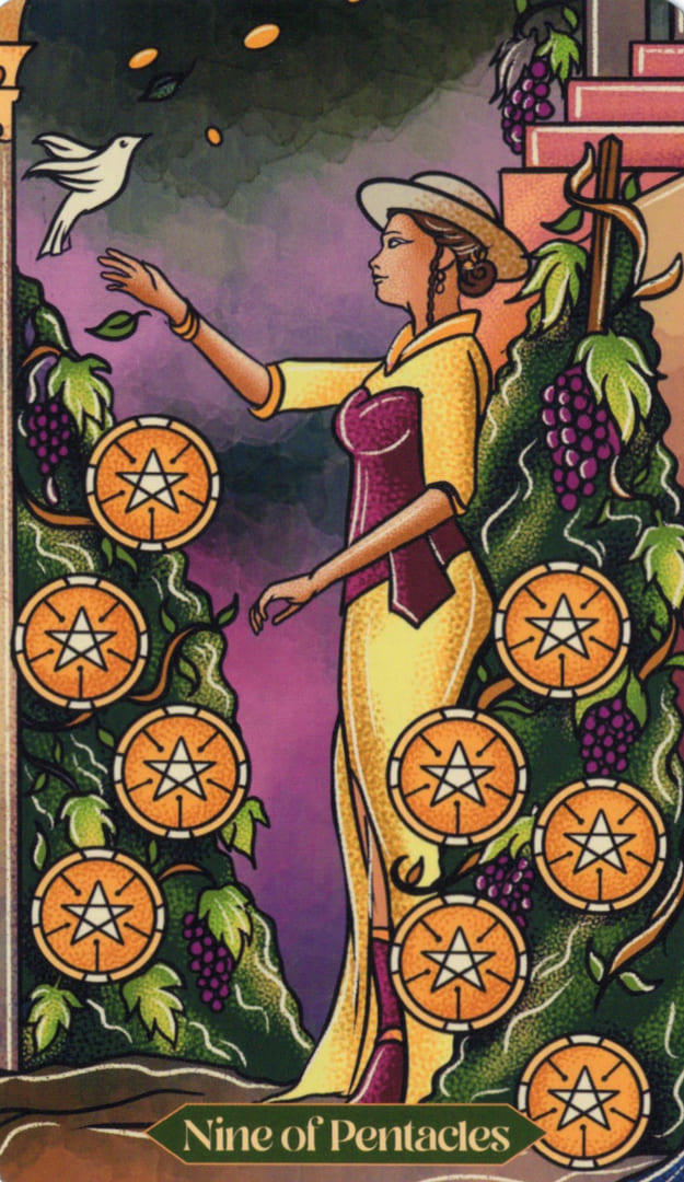 Nine of Pentacles — Dreamscapes Tarot