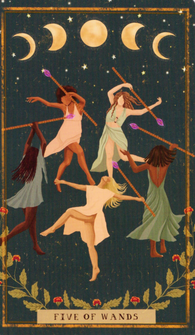 Five of Wands — Earth Woman Tarot