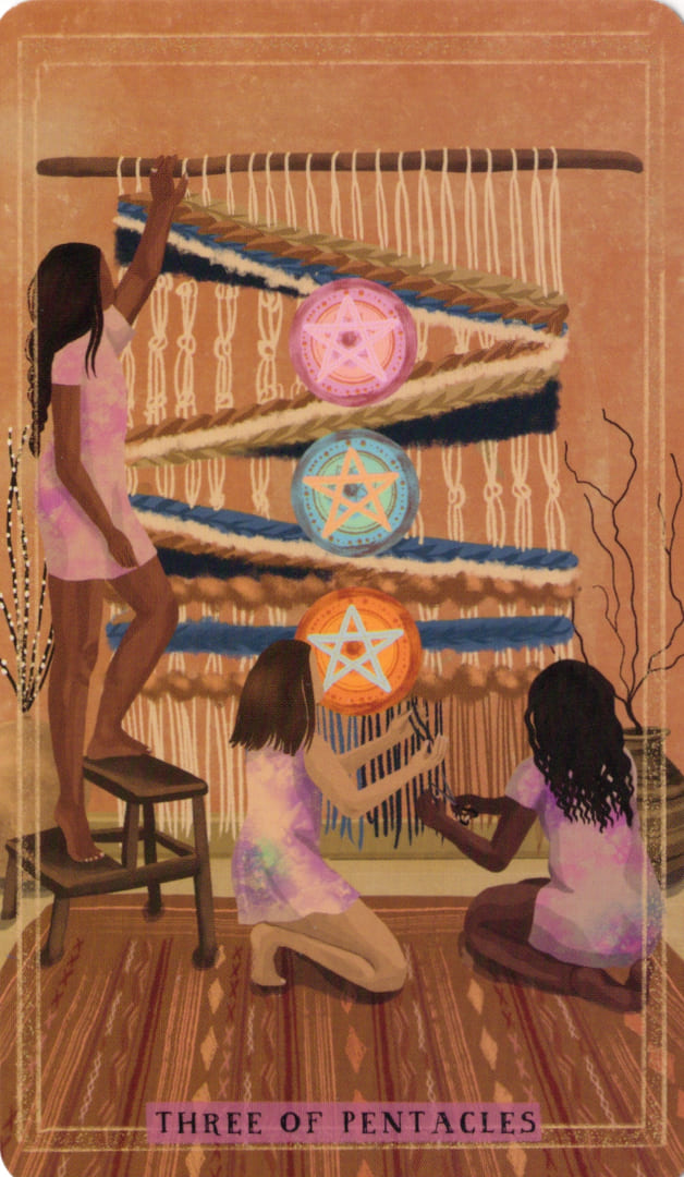 Three of Pentacles — Earth Woman Tarot