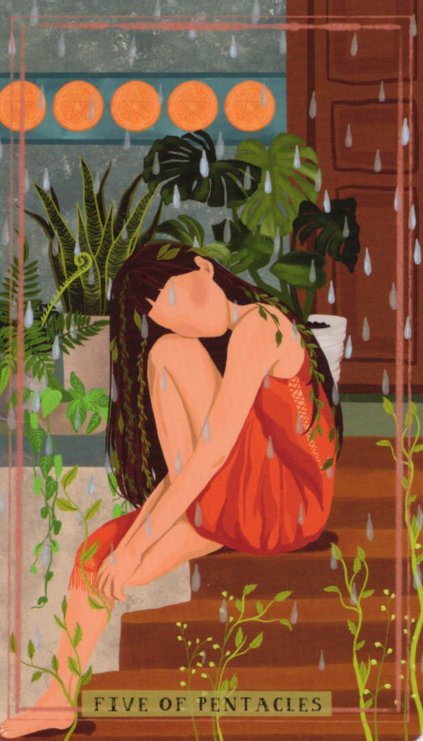 Five of Pentacles — Earth Woman Tarot
