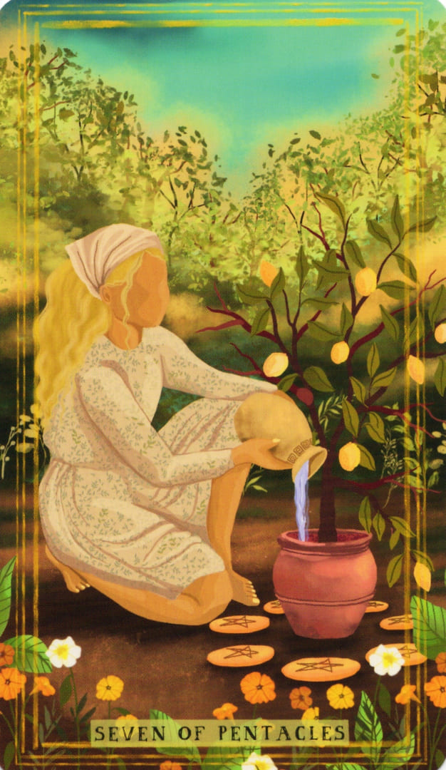 Seven of Pentacles — Earth Woman Tarot