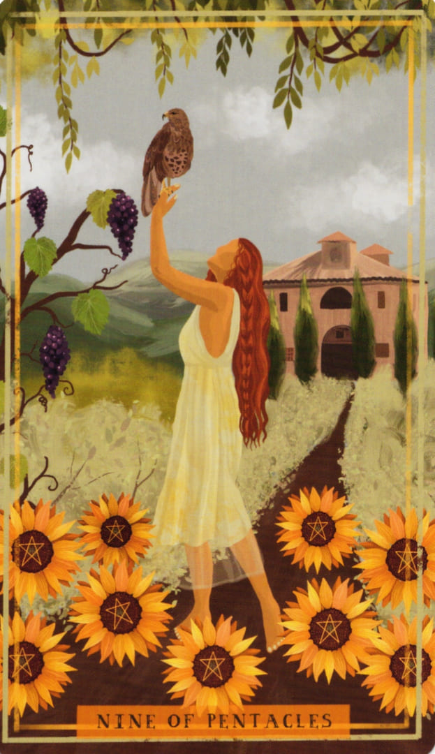 Nueve de Oros — Earth Woman Tarot