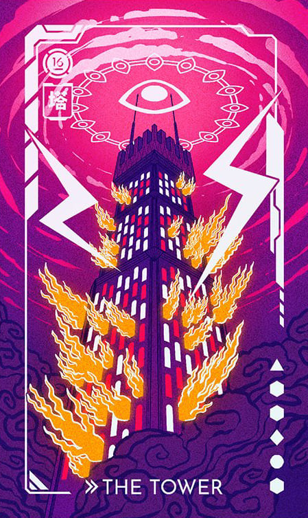The Tower — Eldritch Overload Tarot