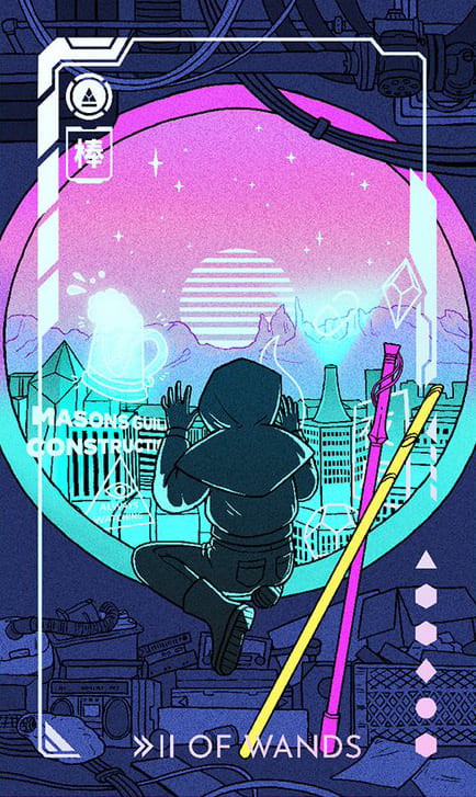 Two of Wands — Eldritch Overload Tarot