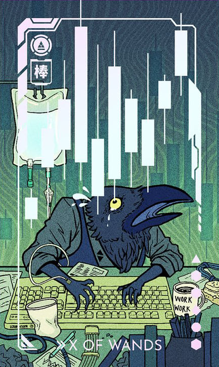 Ten of Wands — Eldritch Overload Tarot