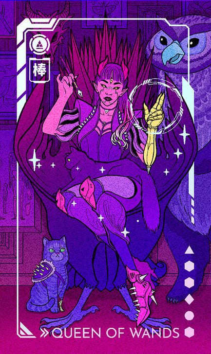 Queen of Wands — Eldritch Overload Tarot