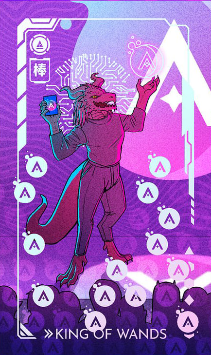 Rey de Bastos — Eldritch Overload Tarot