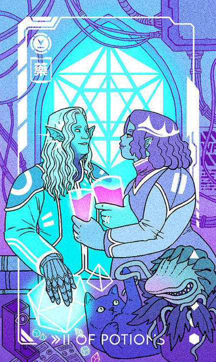 Two of Cups — Eldritch Overload Tarot