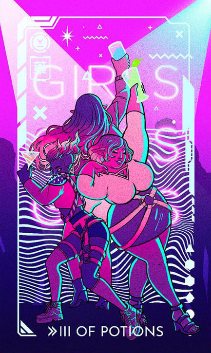 Three of Cups — Eldritch Overload Tarot