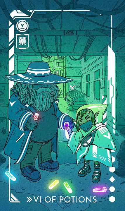 Six of Cups — Eldritch Overload Tarot