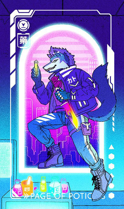 Sota de Copas — Eldritch Overload Tarot