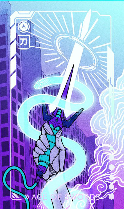 Ace of Swords — Eldritch Overload Tarot