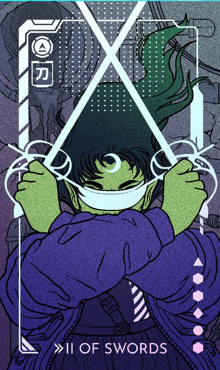 Two of Swords — Eldritch Overload Tarot