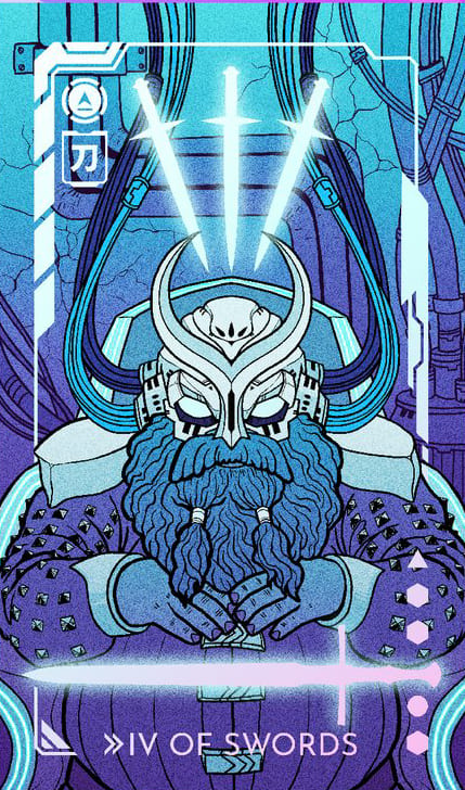 Four of Swords — Eldritch Overload Tarot