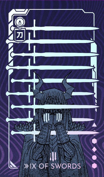 Nine of Swords — Eldritch Overload Tarot