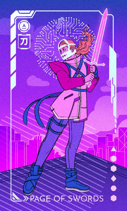 Page of Swords — Eldritch Overload Tarot