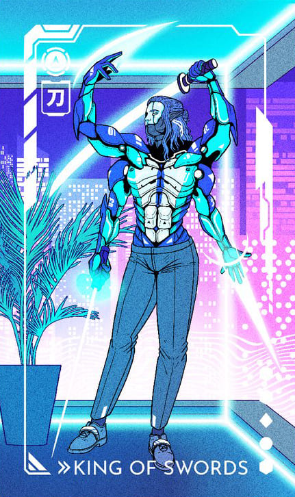 King of Swords — Eldritch Overload Tarot