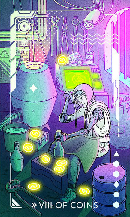 Eight of Pentacles — Eldritch Overload Tarot