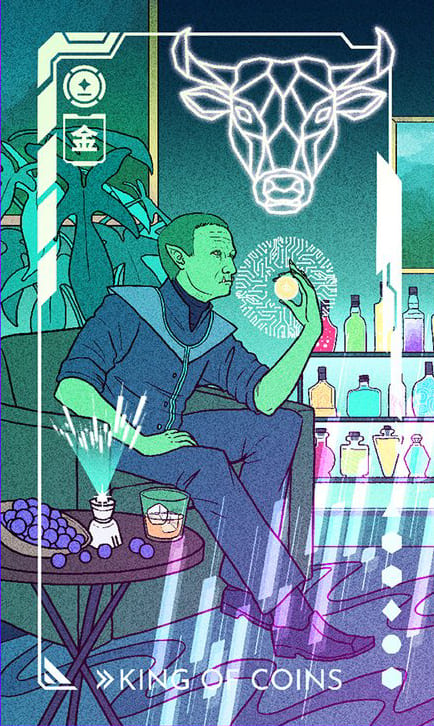 King of Pentacles — Eldritch Overload Tarot