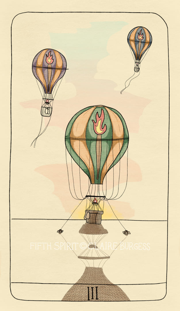 Tres de Bastos — Fifth Spirit Tarot