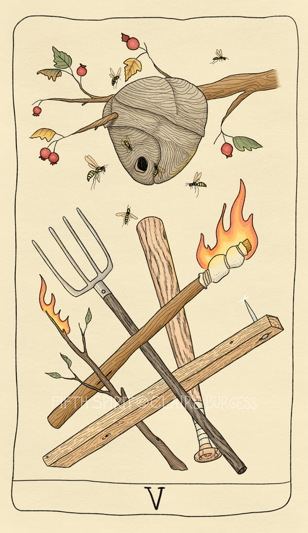 Five of Wands — Fifth Spirit Tarot