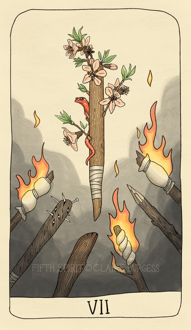 Seven of Wands — Fifth Spirit Tarot