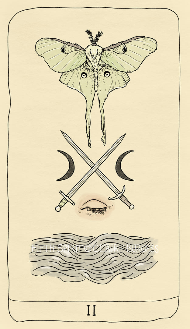 Dos de Espadas — Fifth Spirit Tarot