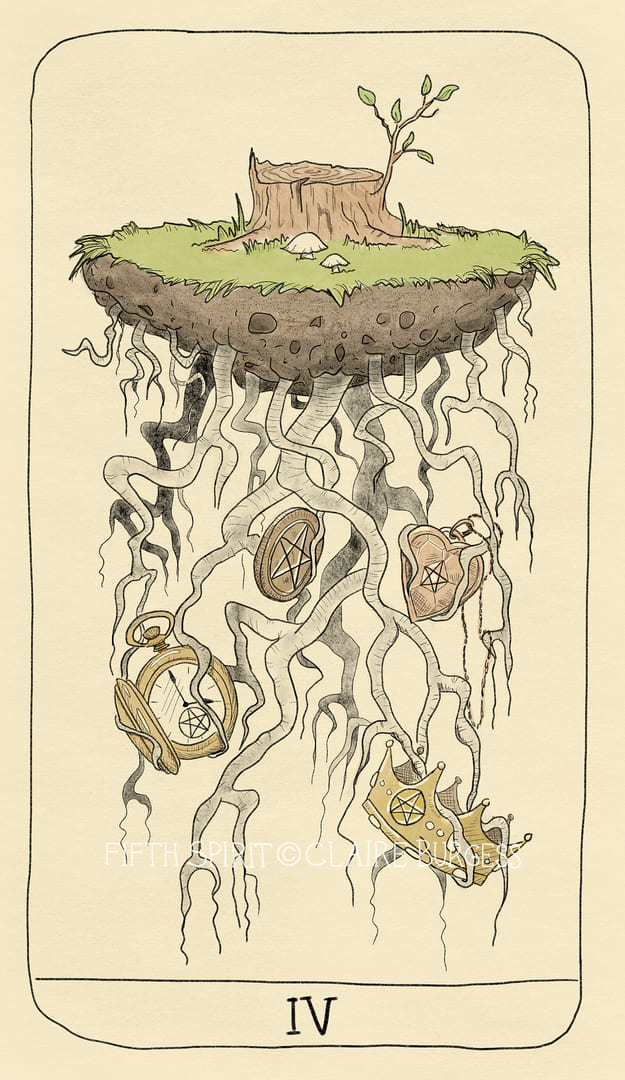 Cuatro de Oros — Fifth Spirit Tarot
