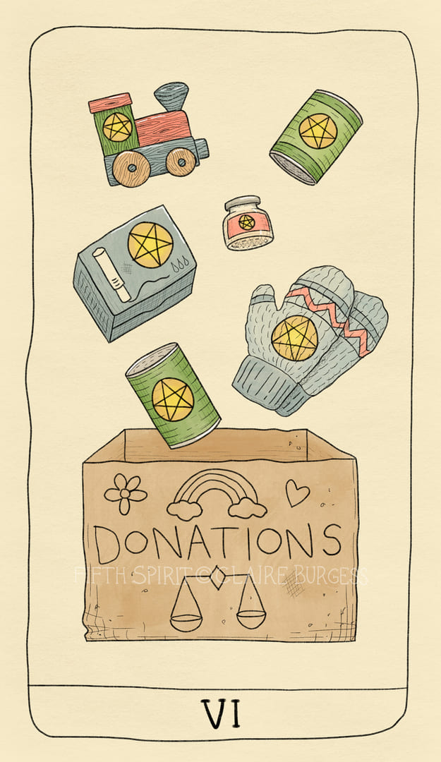 Six of Pentacles — Fifth Spirit Tarot