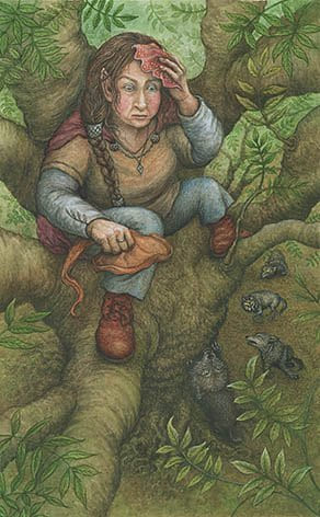 Six of Swords — Forest of Enchantment Tarot
