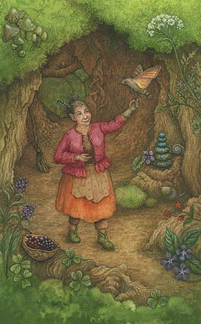 Nine of Pentacles — Forest of Enchantment Tarot