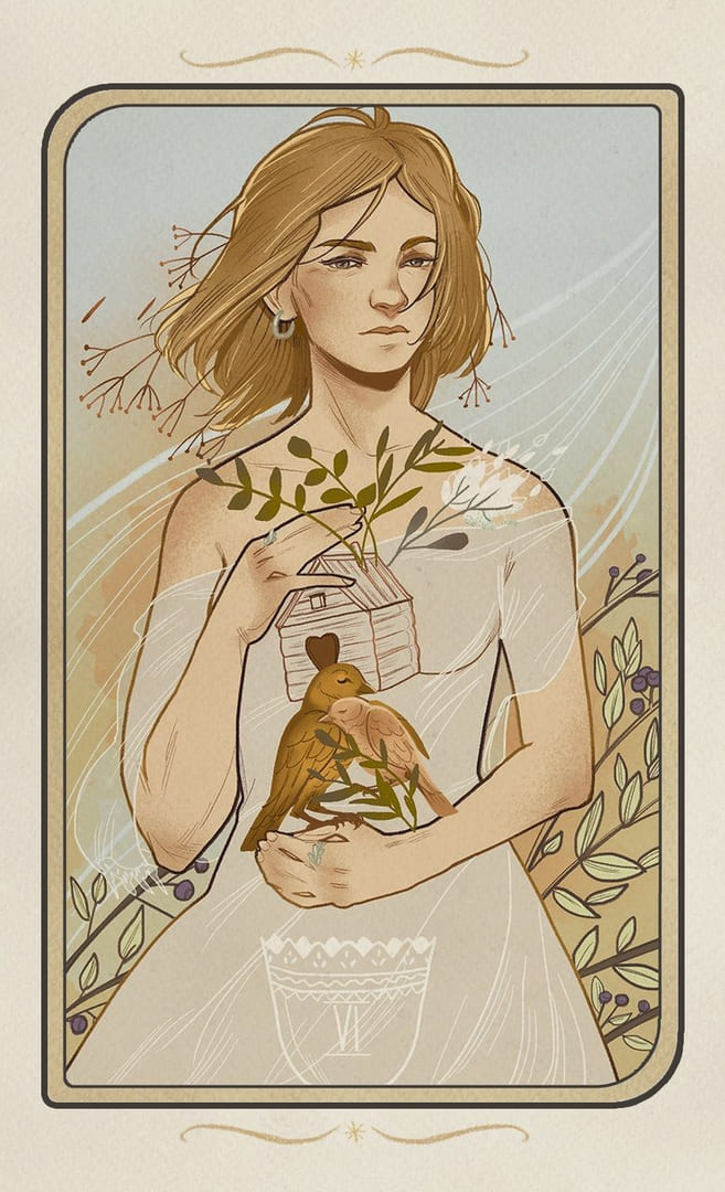 Seis de Copas — Forgotten Legends Tarot