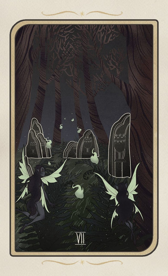 Siete de Copas — Forgotten Legends Tarot