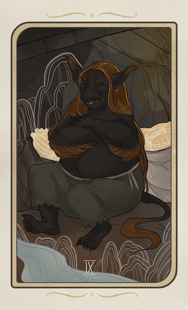 Nueve de Copas — Forgotten Legends Tarot