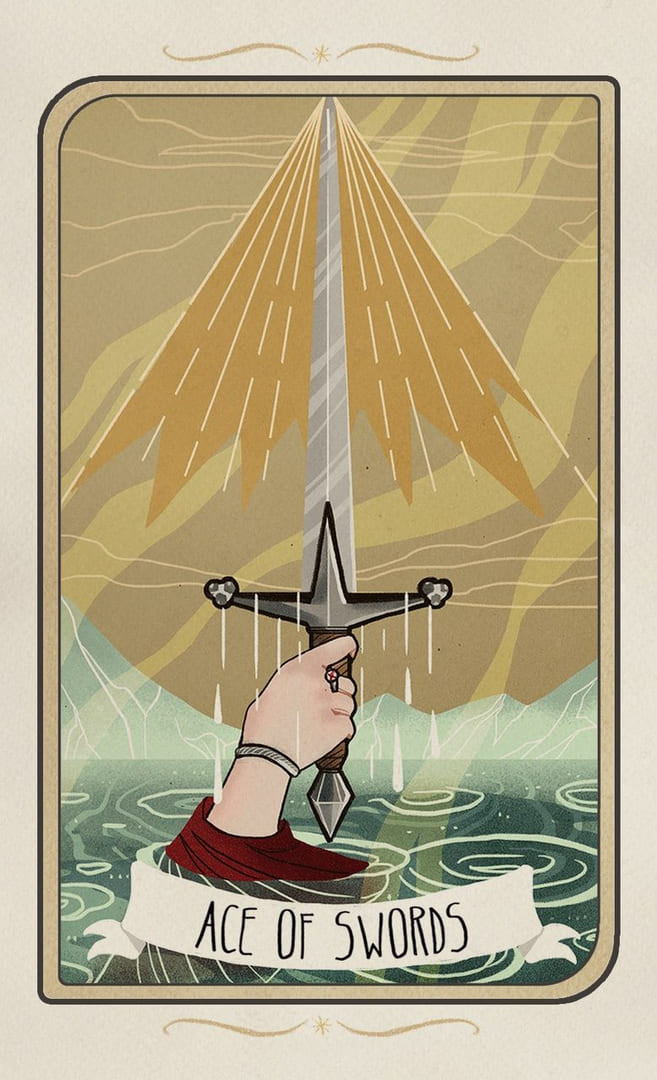 As de Espadas — Forgotten Legends Tarot
