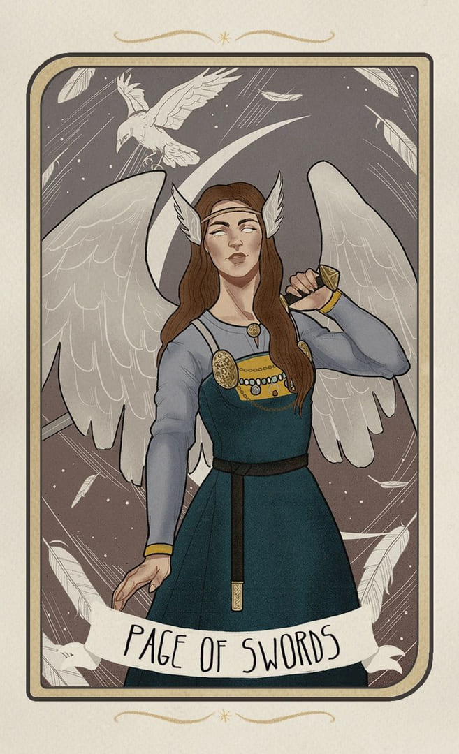 Sota de Espadas — Forgotten Legends Tarot