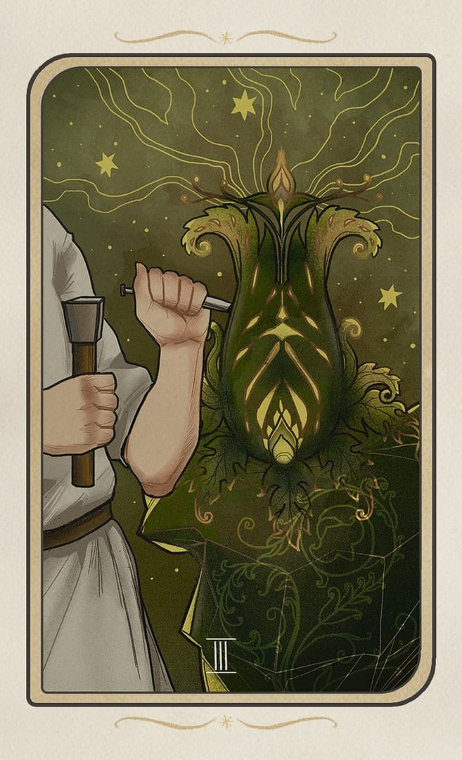 Three of Pentacles — Forgotten Legends Tarot