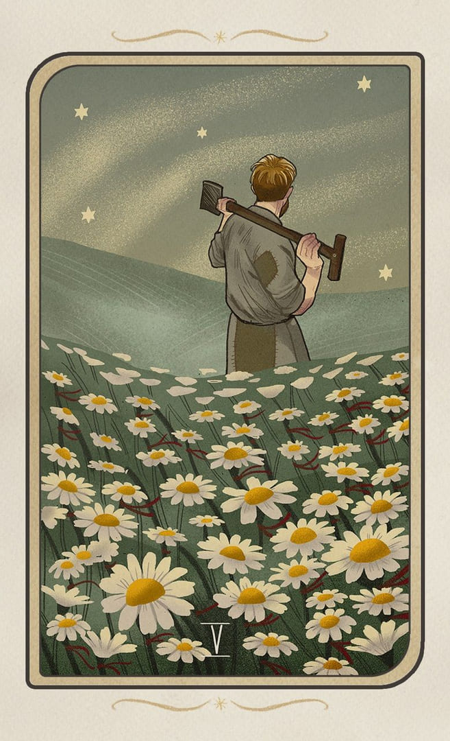 Five of Pentacles — Forgotten Legends Tarot