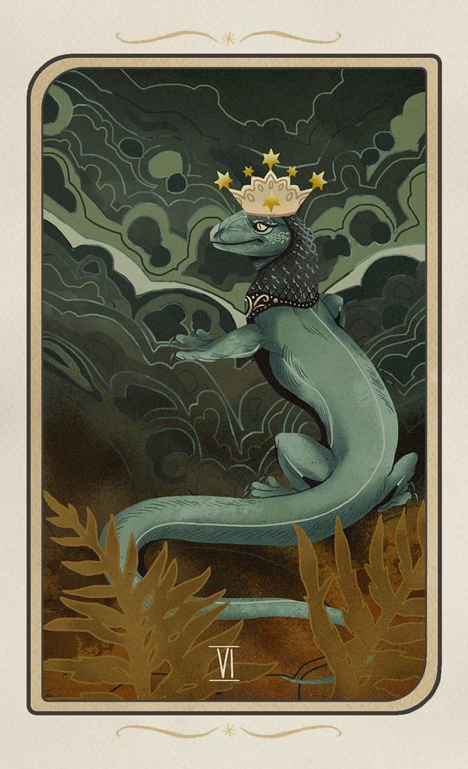 Seis de Oros — Forgotten Legends Tarot