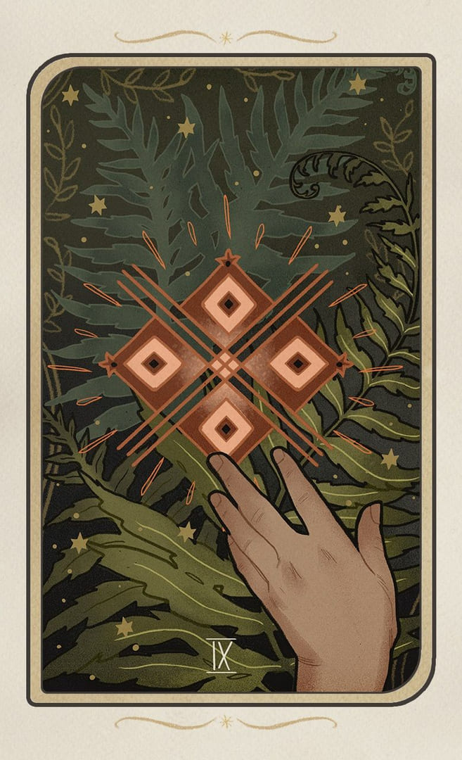 Nine of Pentacles — Forgotten Legends Tarot