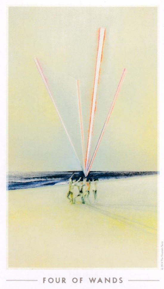 Four of Wands — The Fountain Tarot