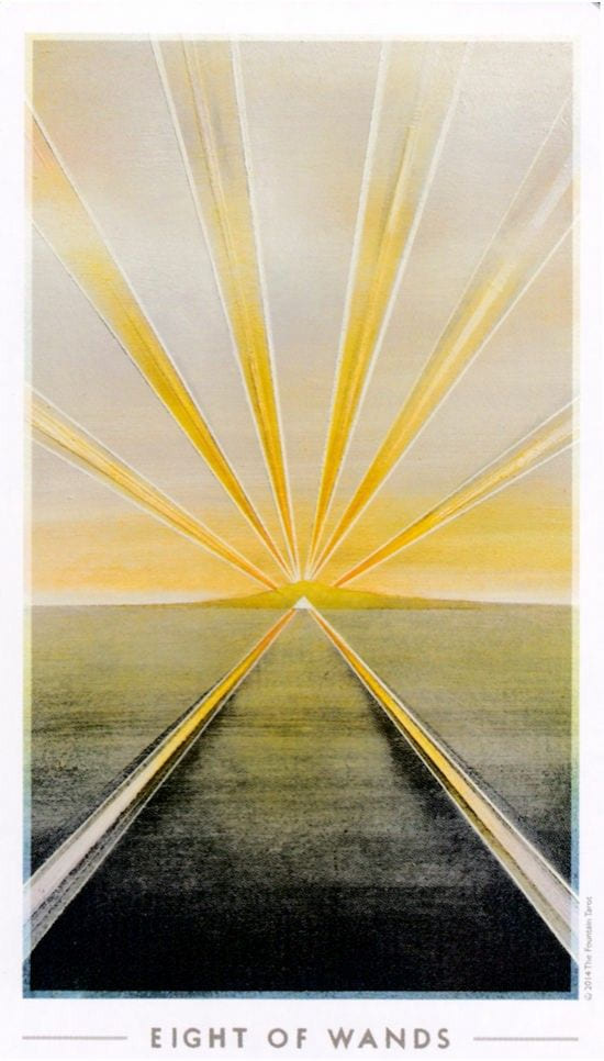 Eight of Wands — The Fountain Tarot