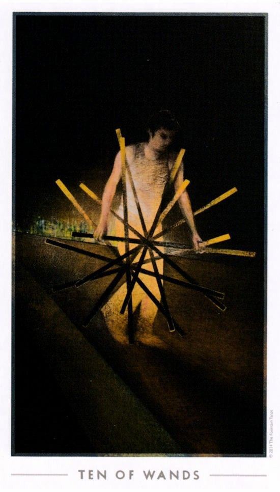 Ten of Wands — The Fountain Tarot