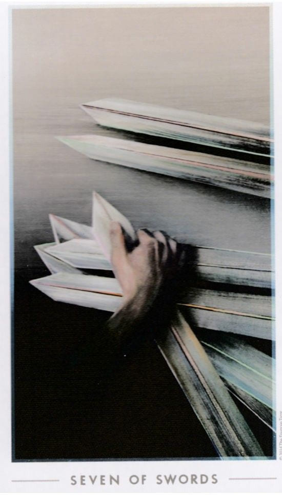 Seven of Swords — The Fountain Tarot