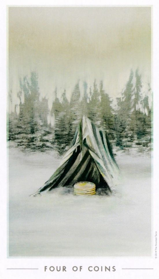 Four of Pentacles — The Fountain Tarot