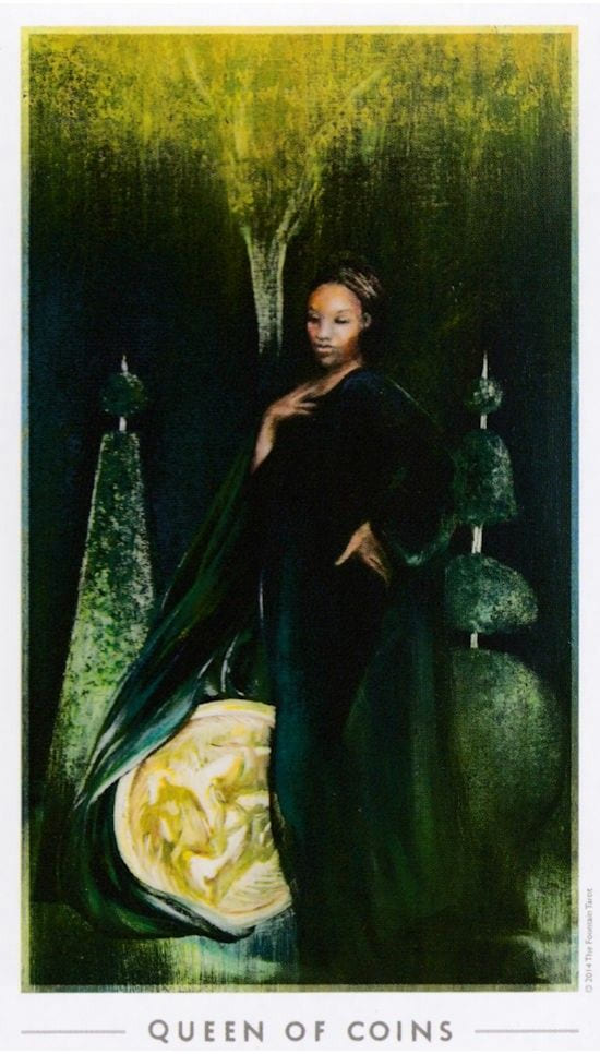 Queen of Pentacles — The Fountain Tarot