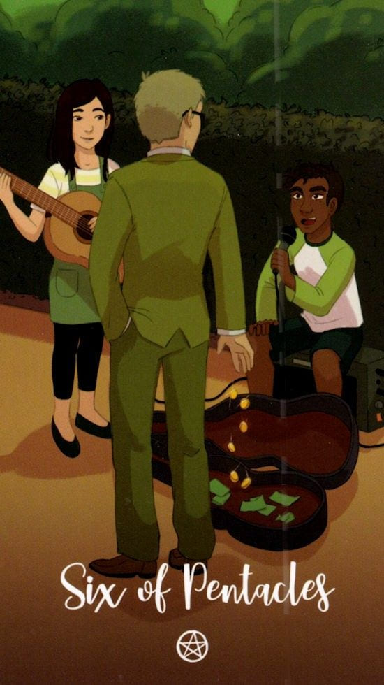 Seis de Oros — Cosmic Cycles Tarot