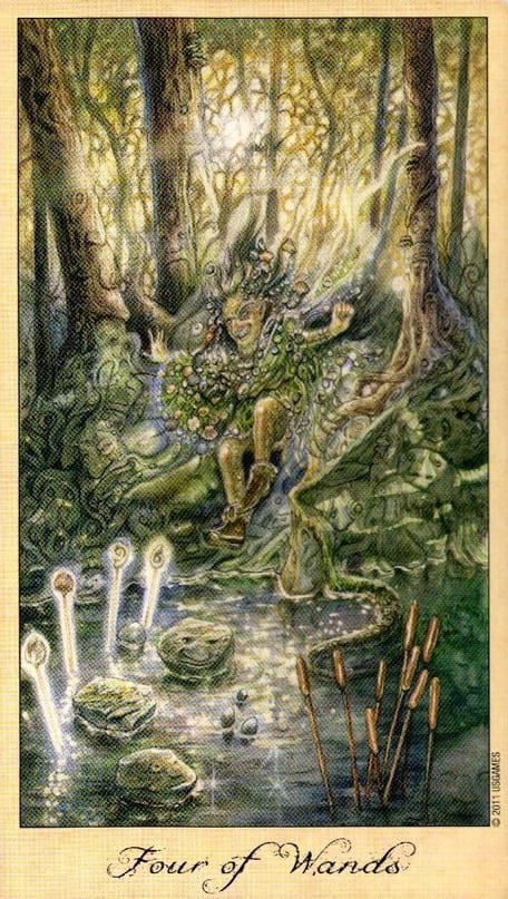 Four of Wands — Ghosts & Spirits Tarot