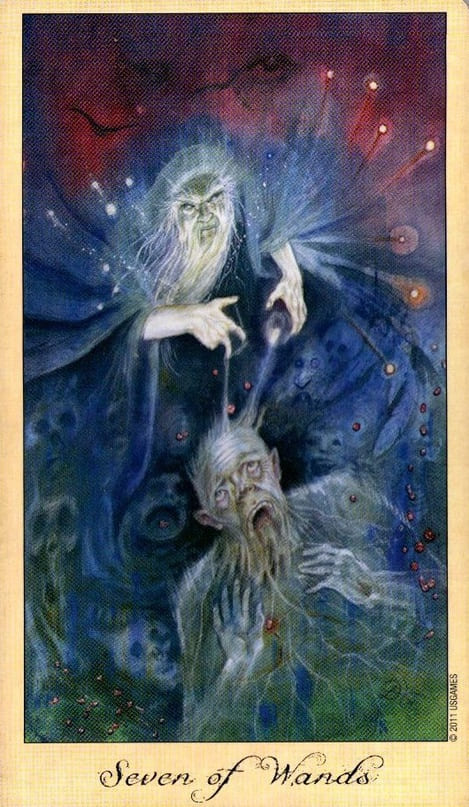 Seven of Wands — Ghosts & Spirits Tarot