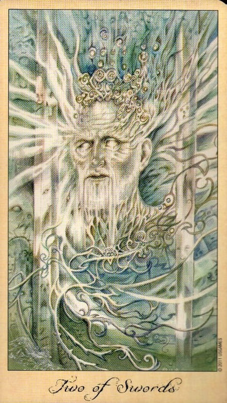 Dos de Espadas — Tarot de Fantasmas y Espíritus